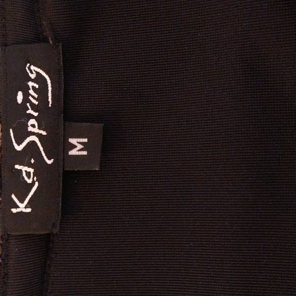 K.D. Spring black and print velour top Sz M 🎁 - Picture 6 of 7